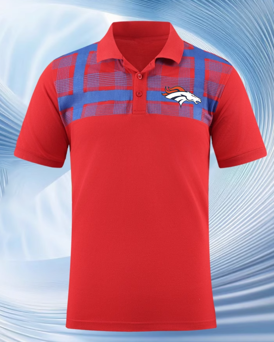 Denver Broncos red Men 2025 NFL polo T shirt->nfl t-shirts->Sports Accessory